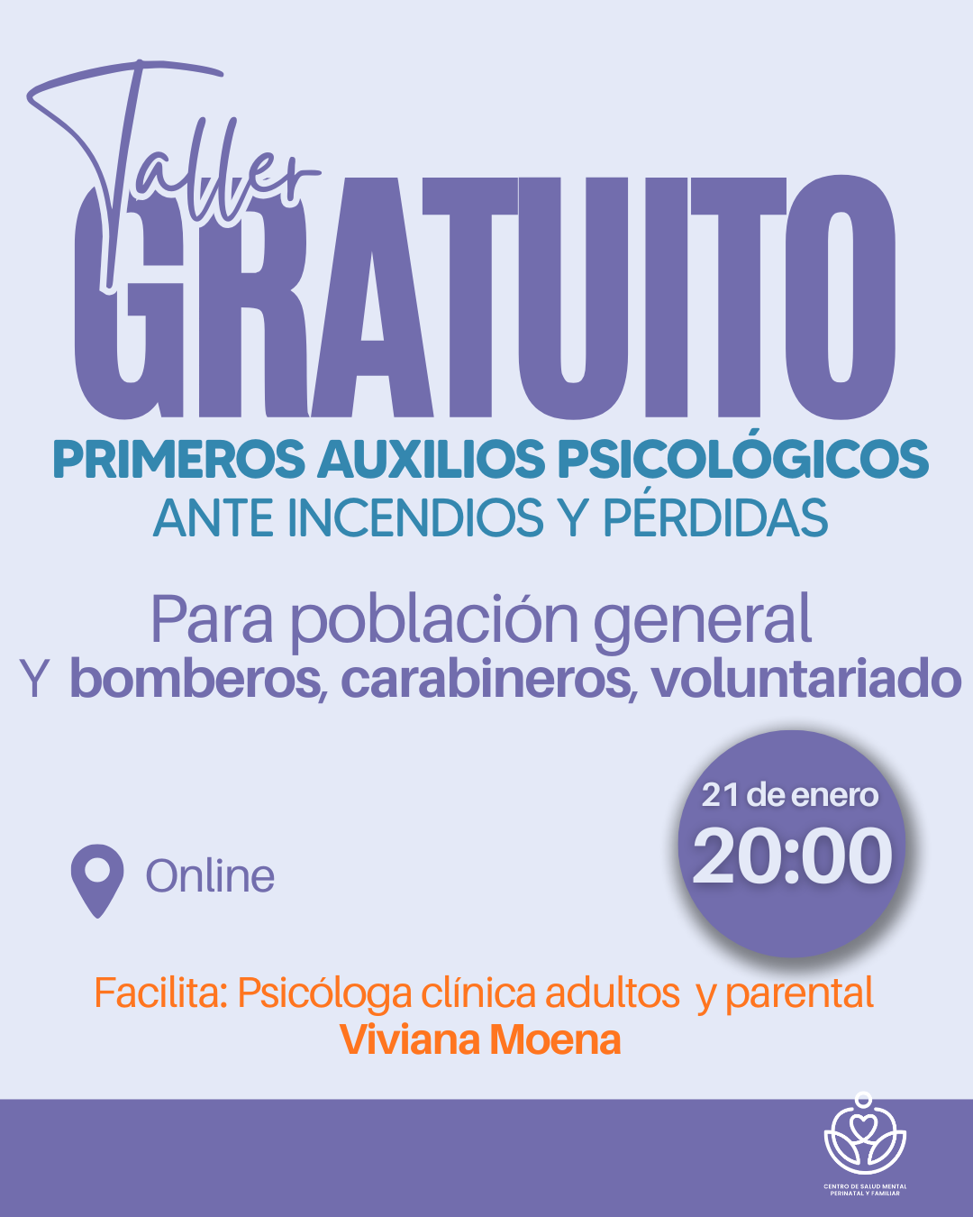 Taller gratuito Primeros Auxilios Psicológicos